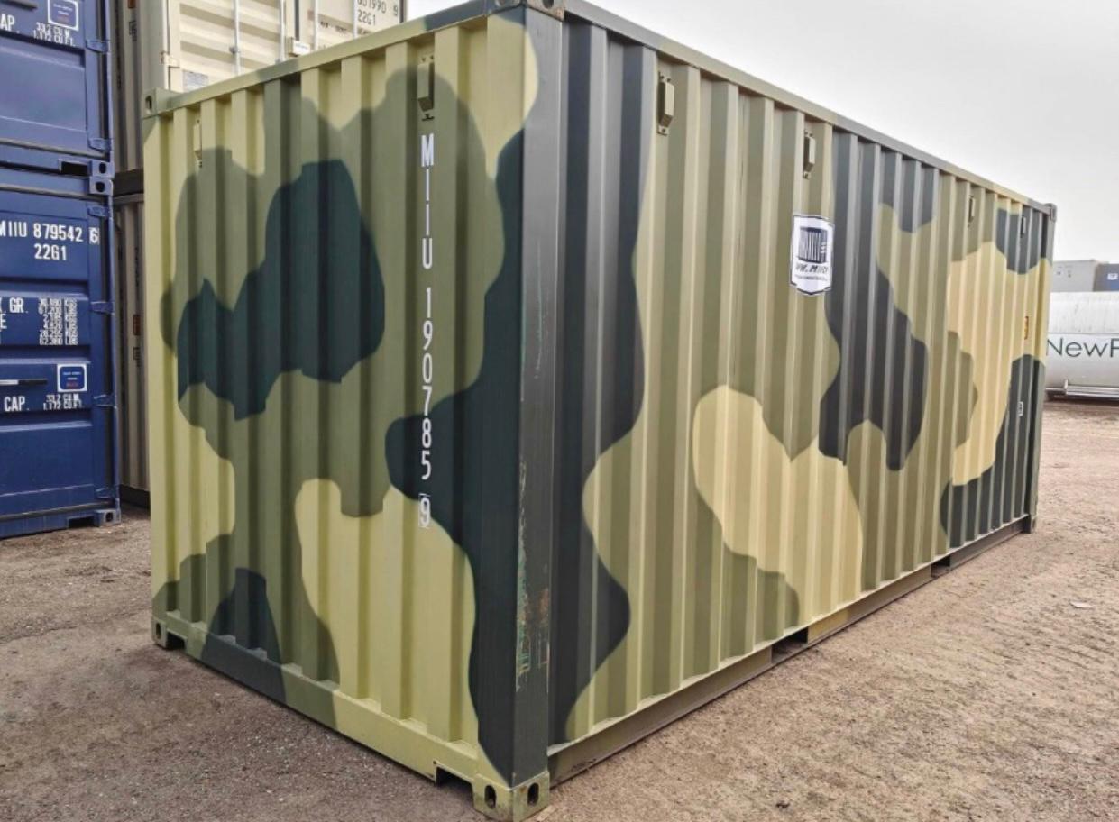 CONTENEDOR MARITIMO DE 20 PIES CAMUFLAJE